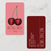 さくらんぼ熟した赤さくらんぼフルーツシェフホームメイドジャム 名刺 (正面/裏面)