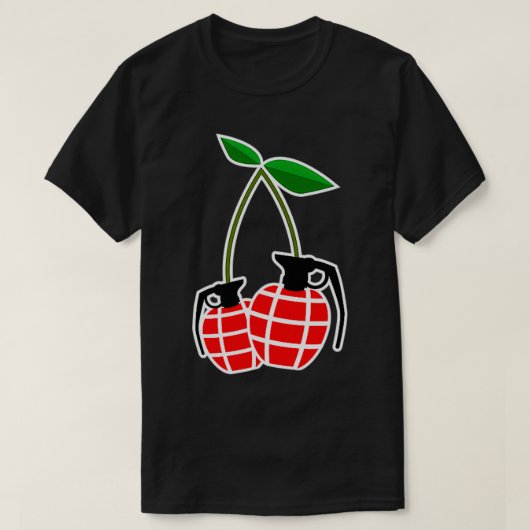 さくらんぼ爆弾さくらんぼ手榴弾デザイン Tシャツ (デザイン正面)
