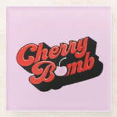 さくらんぼ爆弾 ガラスコースター (正面)