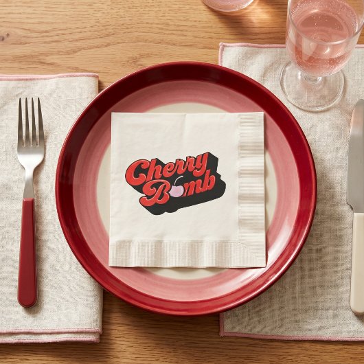 さくらんぼ爆弾 縁ありランチョンナプキン