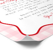 さくらんぼ甘いピンクコケット弓はベビーのサインを言わない ポスター (角)