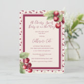 さくらんぼ甘いベビーが途中ベビーシャワー 招待状 (スタンド正面)