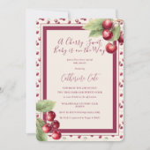 さくらんぼ甘いベビーが途中ベビーシャワー 招待状 (正面)