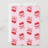 さくらんぼ甘エレガントい手描きベビーガールシャワー 招待状 (裏面)