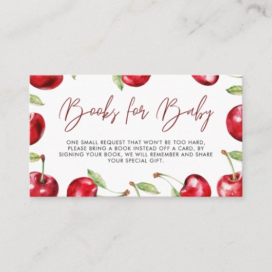 さくらんぼ用ベビーシャワー本 エンクロージャーカード (正面)