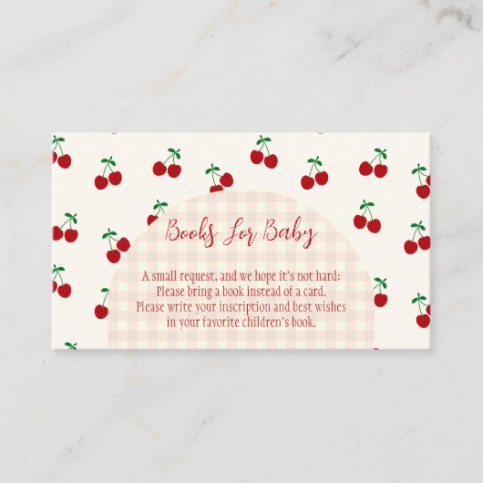 さくらんぼ用ベビーシャワー本 エンクロージャーカード (正面)