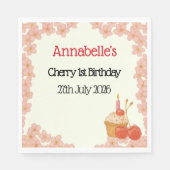 さくらんぼ確定誕生日1stさくらんぼベリーをテーマにした スタンダードランチョンナプキン (正面)