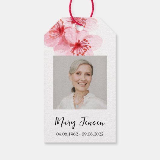 さくらんぼ種小包メモリアル葬儀 ギフトタグ (裏面)