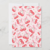 さくらんぼ第1の誕生日パーティーコケットさくらんぼ誕生日 招待状 (裏面)