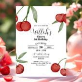 さくらんぼ第1の誕生日招待状夏のさくらんぼ 招待状