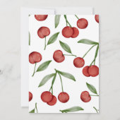 さくらんぼ第1の誕生日招待状夏のさくらんぼ 招待状 (裏面)