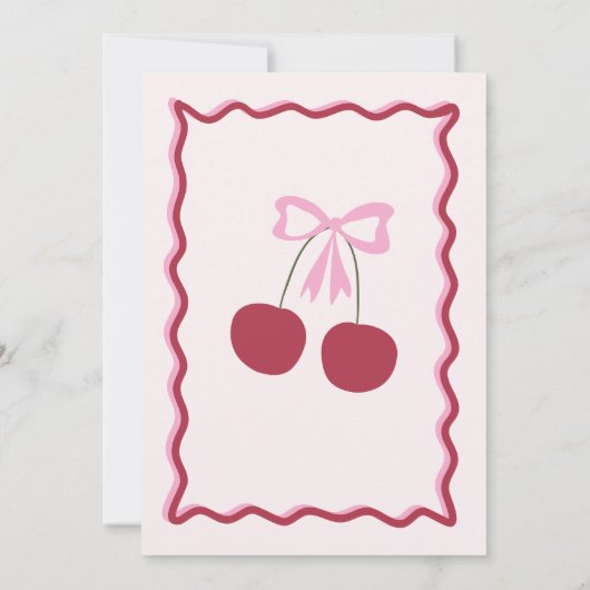 さくらんぼ第1期ピンクボウコケット招待状 招待状 (裏面)