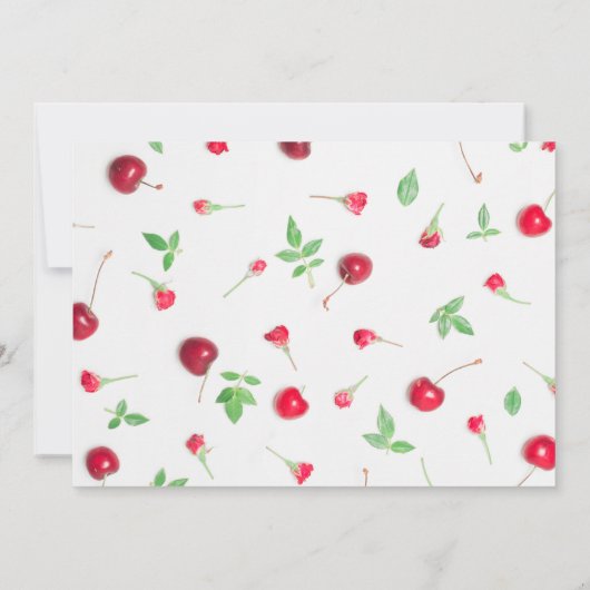 さくらんぼ第1誕生日招待状 招待状 (裏面)