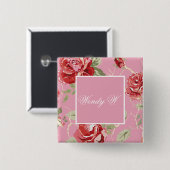 さくらんぼ紅薔薇 缶バッジ (正面&裏面)