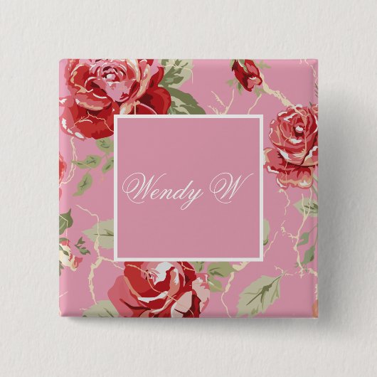 さくらんぼ紅薔薇 缶バッジ (正面)