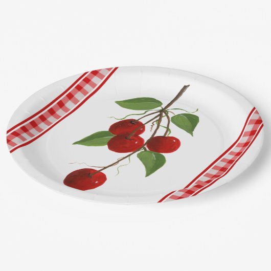 さくらんぼ紙プレート ペーパープレート (アングル)