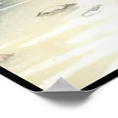 さくらんぼ素朴の花の夕日の光の風景 ポスター (角)