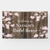 さくらんぼ素朴ブロッサムフローラウッドブライダルシャワー 横断幕 (横)