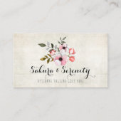 さくらんぼ素朴ブロッサム桜天然水彩 名刺 (正面)