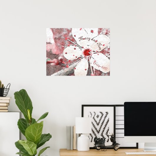 さくらんぼ結婚のエレガ赤と白ントサクラ ポスター (ホームオフィス)