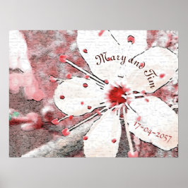 さくらんぼ結婚のエレガ赤と白ントサクラ ポスター