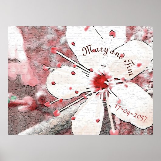 さくらんぼ結婚のエレガ赤と白ントサクラ ポスター (正面)