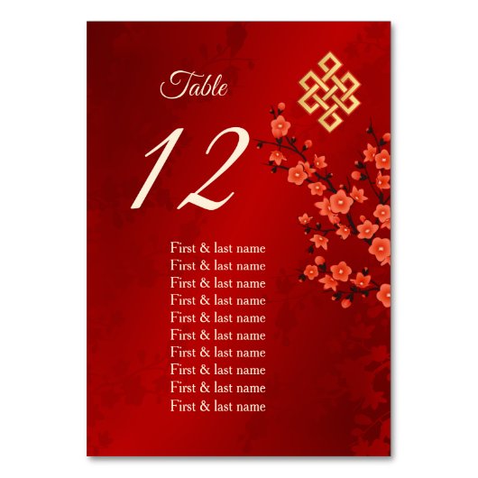 さくらんぼ結婚のゲスト名 テーブルナンバー (正面)