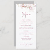 さくらんぼ結婚のディナーメニュー (正面/裏面)