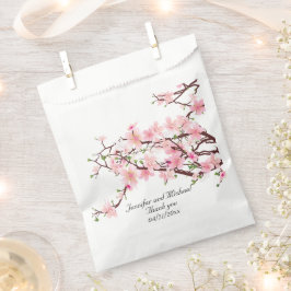 さくらんぼ結婚の花々のパーソナライズ フェイバーバッグ
