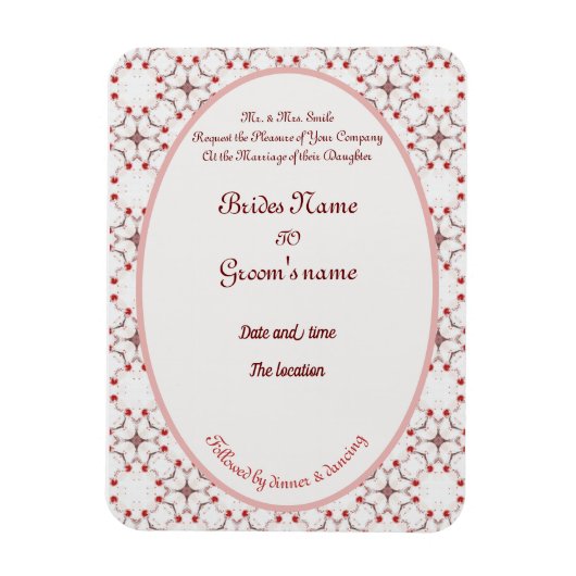 さくらんぼ結婚の赤と白招エレガント待 マグネット (縦)