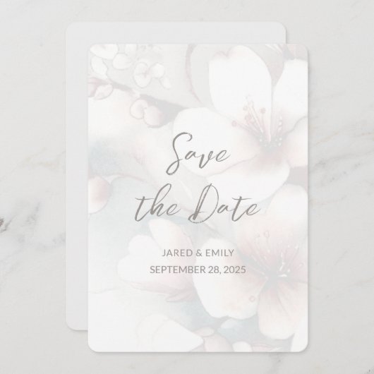 さくらんぼ結婚のBlossomの写真の追加日付を保存 セーブザデート (正面/裏面)