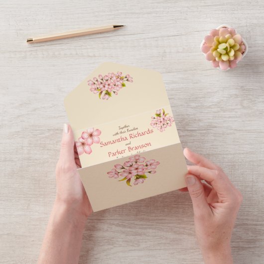 さくらんぼ結婚ブロッサムとRSVP オールインワン招待状 (ビデオ)