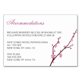 さくらんぼ結婚ブロッサムの宿泊カード テーブルナンバー