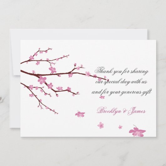 さくらんぼ結婚ブロッサムサンキューカード サンキューカード (裏面)
