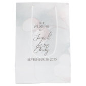 さくらんぼ結婚ブロッサムパーソナライズされた抱き枕 ミディアムペーパーバッグ (裏面)