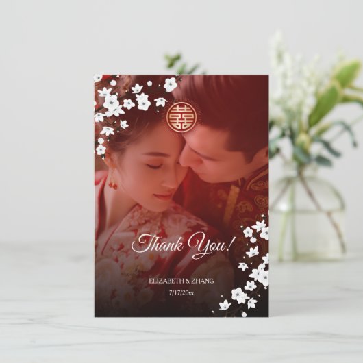 さくらんぼ結婚ブロッサム サンキューカード (スタンド正面)