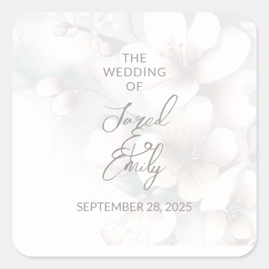 さくらんぼ結婚ブロッサム スクエアシール (正面)