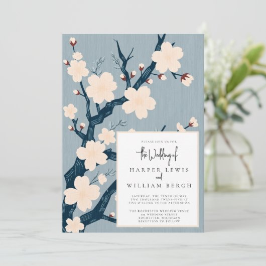 さくらんぼ結婚花 招待状 (スタンド正面)