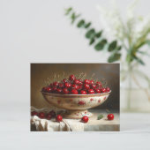 さくらんぼ絵を描の ポストカード (スタンド正面)