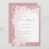 さくらんぼ縁ど結婚式招待状 招待状 (正面/裏面)