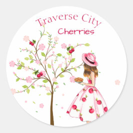 さくらんぼ缶詰ラベル ラウンドシール