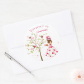 さくらんぼ缶詰ラベル ラウンドシール (封筒)