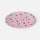 さくらんぼ美的さくらんぼパターンピンク ペーパープレート (アングル)