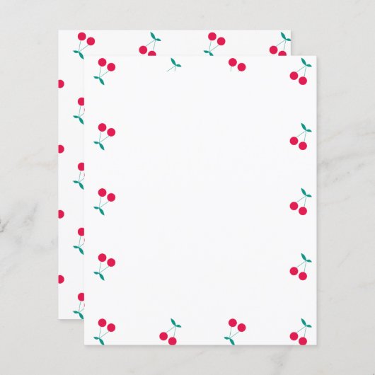 さくらんぼ美的さくらんぼパターンホワイト紙 (正面/裏面)