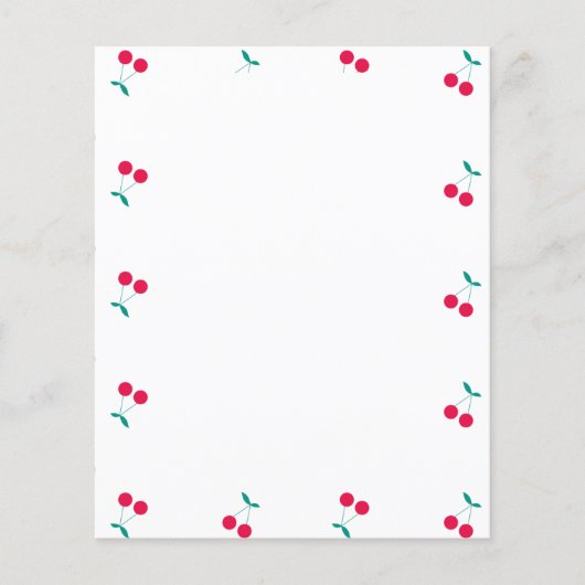 さくらんぼ美的さくらんぼパターンホワイト紙 (正面)