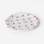 さくらんぼ美的さくらんぼパターンホワイト ペーパープレート (アングル)