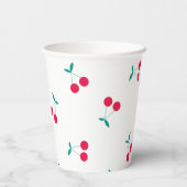 さくらんぼ美的さくらんぼパターンホワイト 紙コップ (裏面)