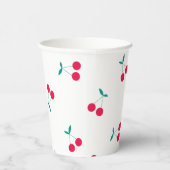 さくらんぼ美的さくらんぼパターンホワイト 紙コップ (右)