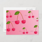 さくらんぼ背景 ポストカード (正面/裏面)