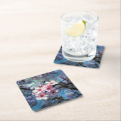 さくらんぼ膨満 スクエアペーパーコースター (インサイチュ)